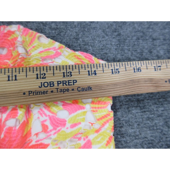 Lilly Pulitzer Dress Womens 4 Multicolor Floral Strapless Lace Fit & Flare Short - Picture 5 of 15